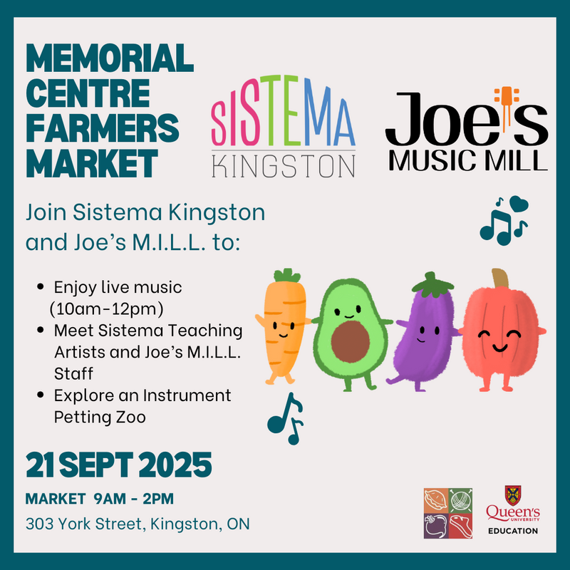 Memorial Centre Farmers' Market: Sistema Kingston, Left on Middle Road @ Memorial Centre Sep 21 2025 - May 7th @ Memorial Centre