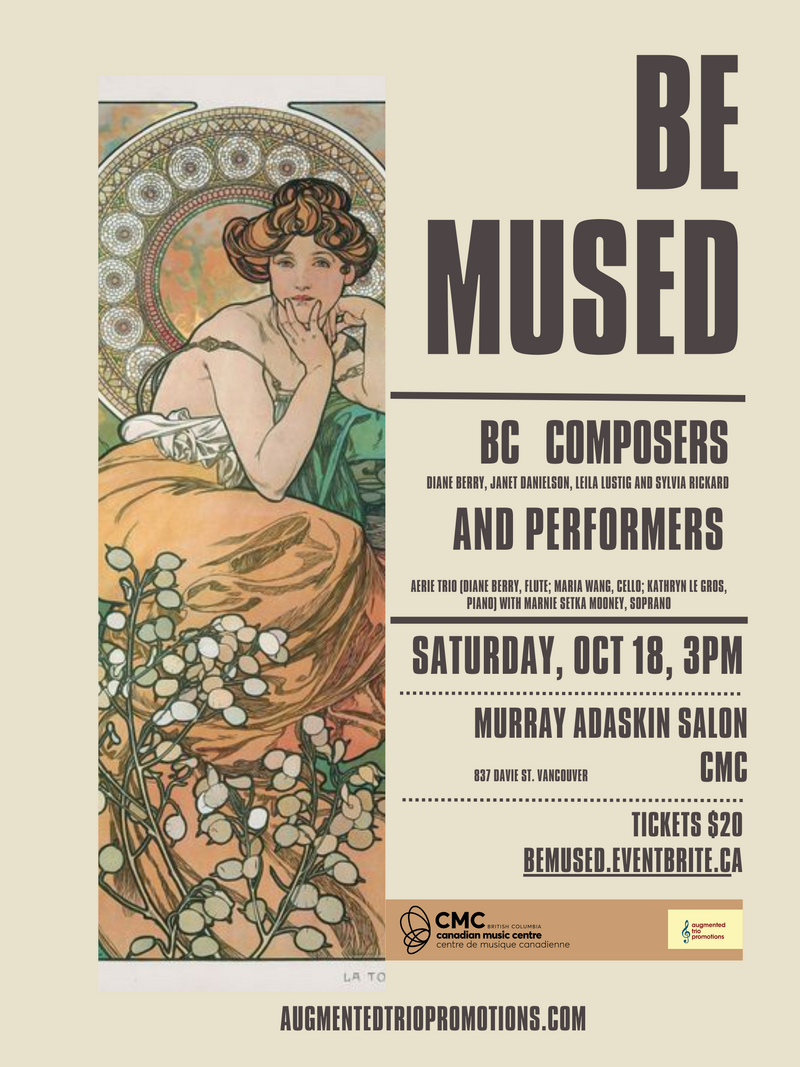 Be Mused, A contemporary Classical Concert - May 16th @ Murray Adaskin Salon, Canadian Music Centre