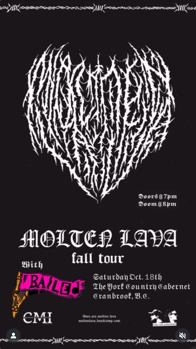 Molten Lava: Fall Tour with Bailed - Apr 30th @ The York Country Cabaret