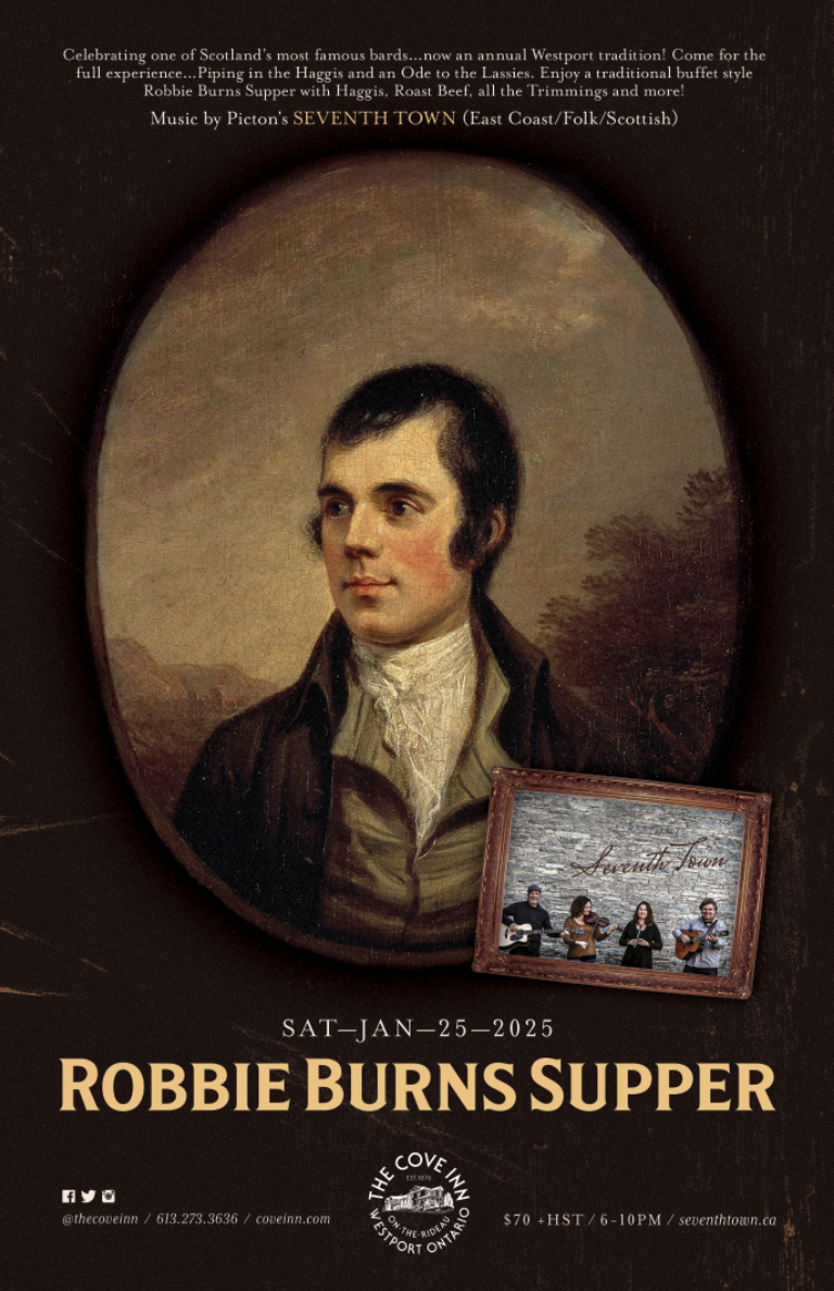 Robbie Burns Supper: Seventh Town @ The Cove Inn Jan 24 2026 - May 6th @ The Cove Inn