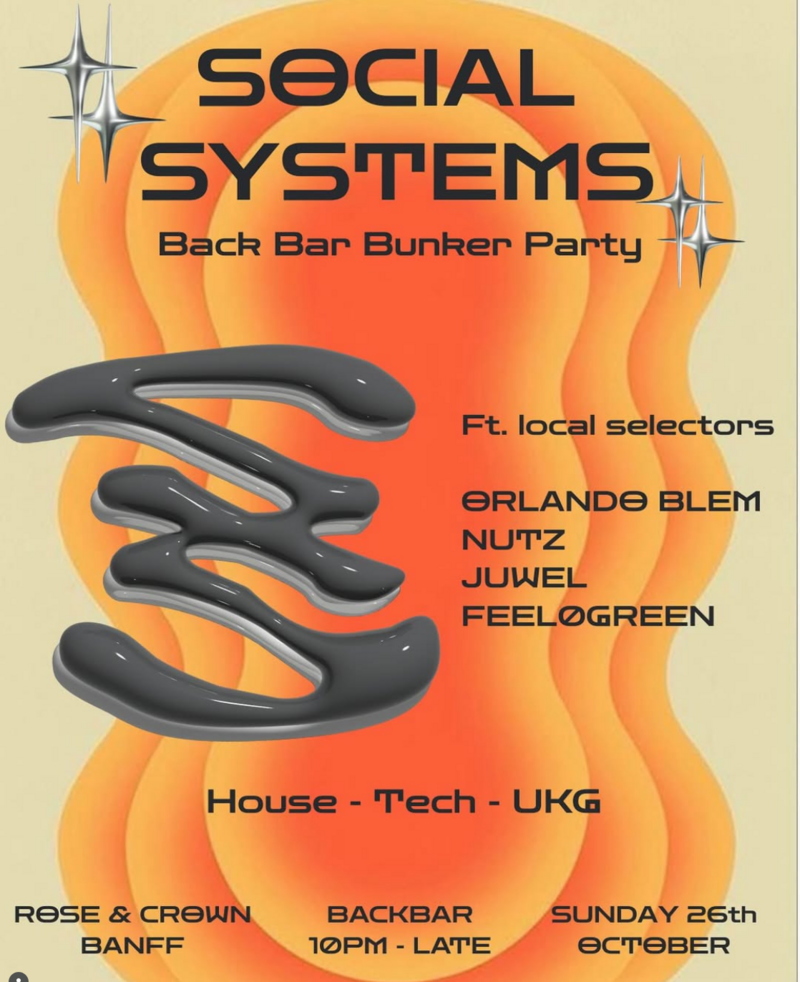 Social Systems: Back Bar Bunker Party - Jun 16th @ The Rose and Crown (Banff)