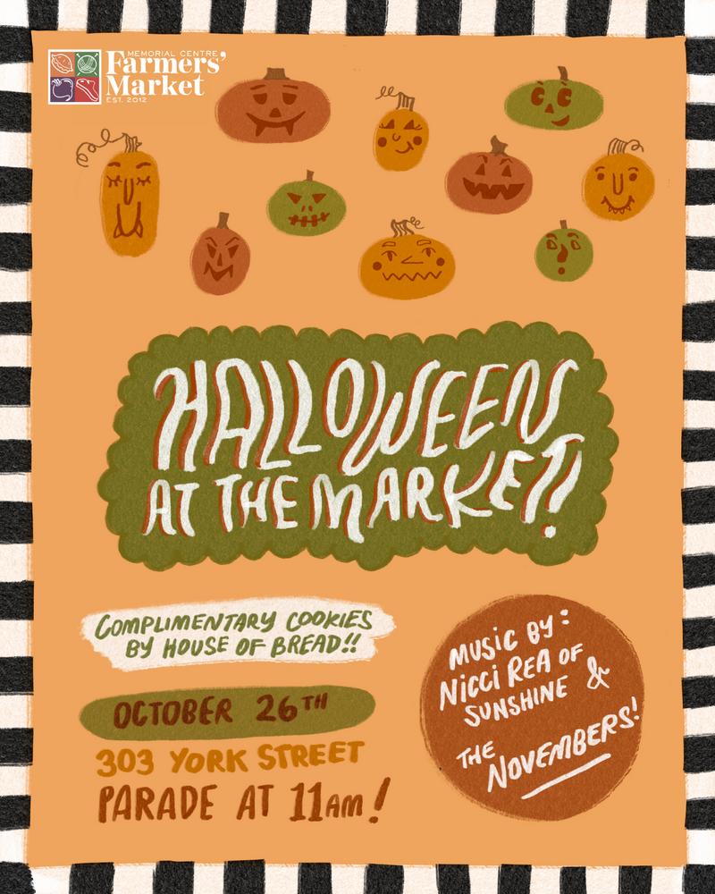 Memorial Centre Farmers' Market: Nicci Rea of Sunshine, Jonathan Jones @ Memorial Centre Oct 26 2025 - May 7th @ Memorial Centre