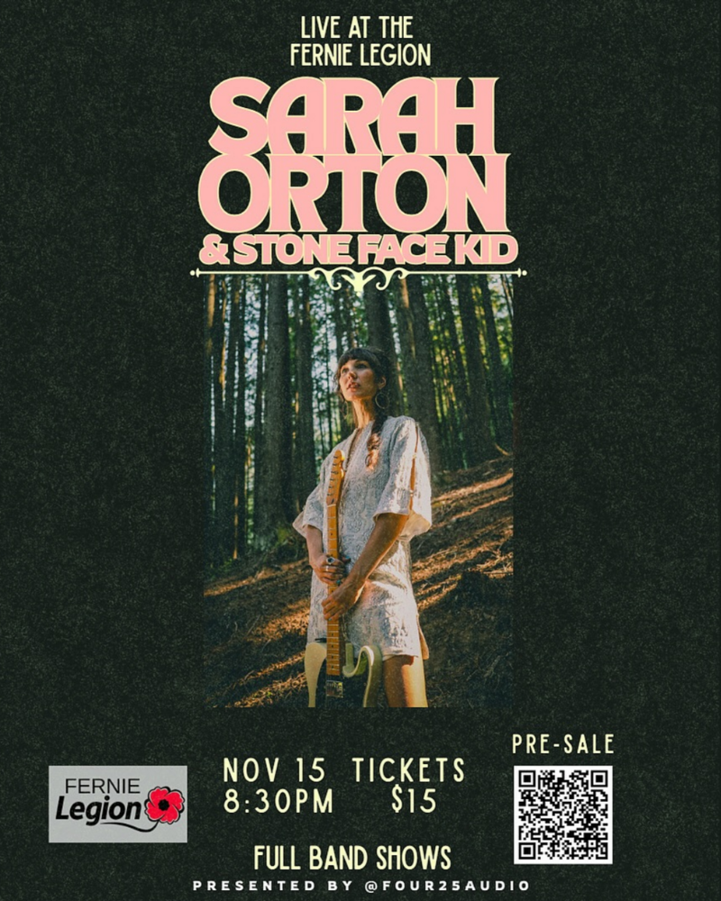 Sarah Orton: Autumn Tour 2025 - May 6th @ Fernie Legion