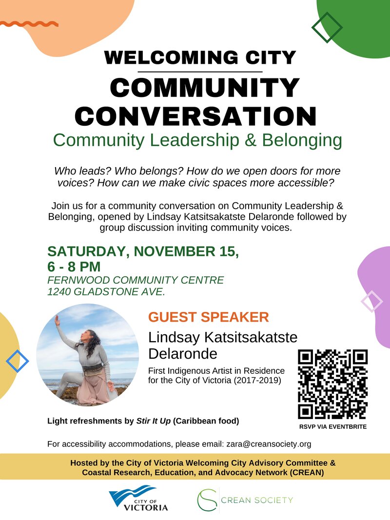 Welcoming City Community Conversation: Community Leadership & Belonging - May 6th @ Fernwood (NRG) Community Centre