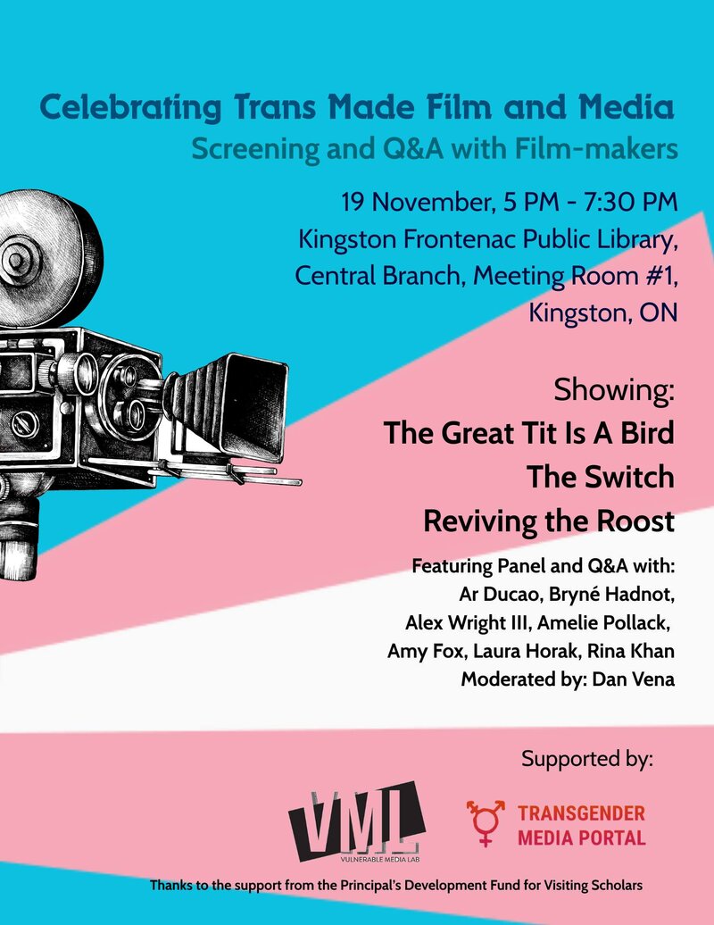 Celebrating Trans Made Film and Media - May 6th @ Kingston Frontenac Public Library - Central Branch