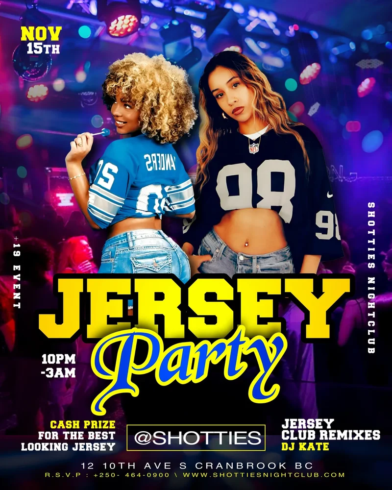 🔥 JERSEY PARTY @ SHOTTIES NIGHTCLUB 🔥 - May 6th @ Shotties Nightclub