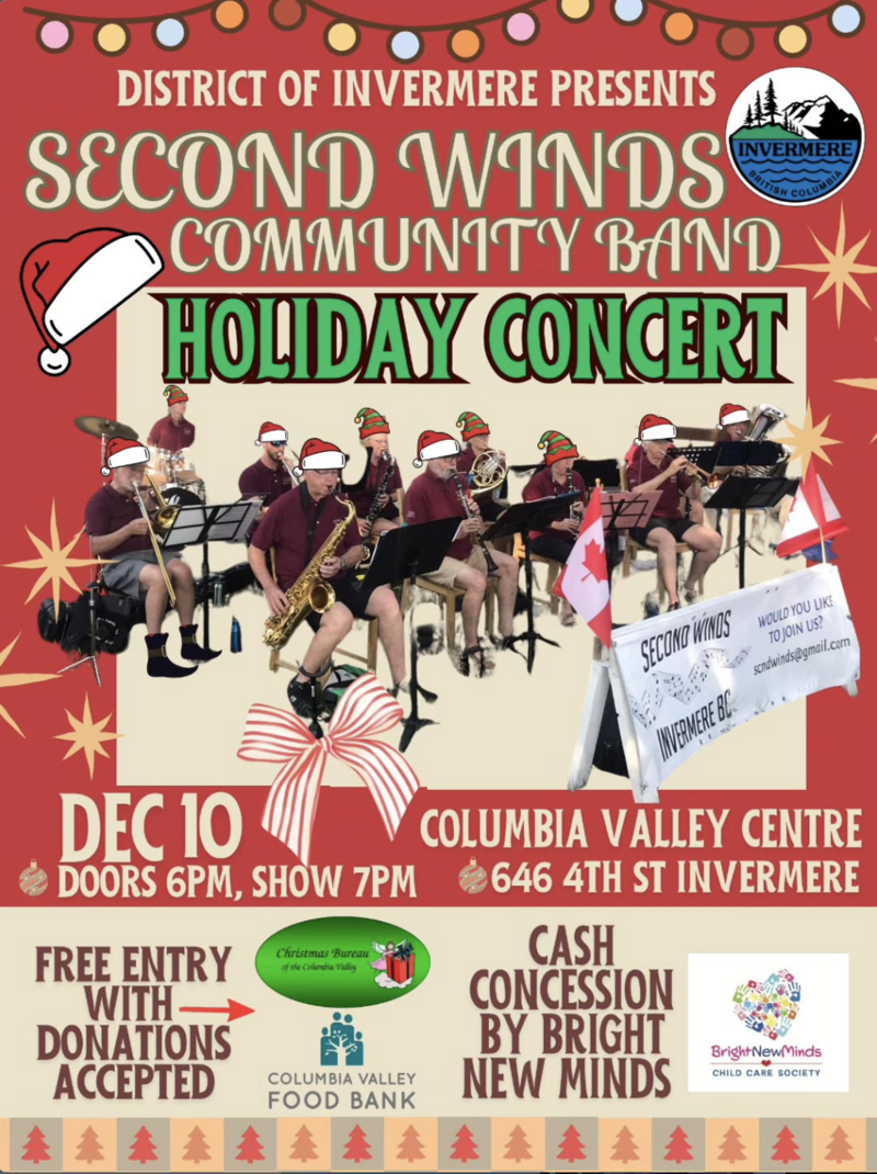 Second Winds Community Band Holiday Concert - Apr 30th @ Columbia Valley Centre