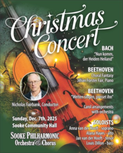 Christmas Concert Sooke Philharmonic Orchestra & Chorus - May 6th @ Sooke Community Hall