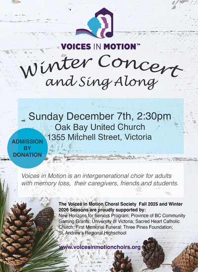 Winter Concert and Sing Along - May 7th @ Oak Bay United Church
