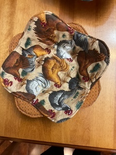 Bowl Cozy Chickens Caramel by 
Della Cronkrite