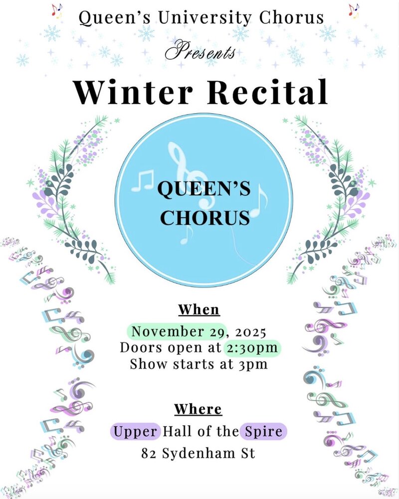 Queen&rsquo;s University Chorus: Winter Recital - Jun 3rd @ The Spire