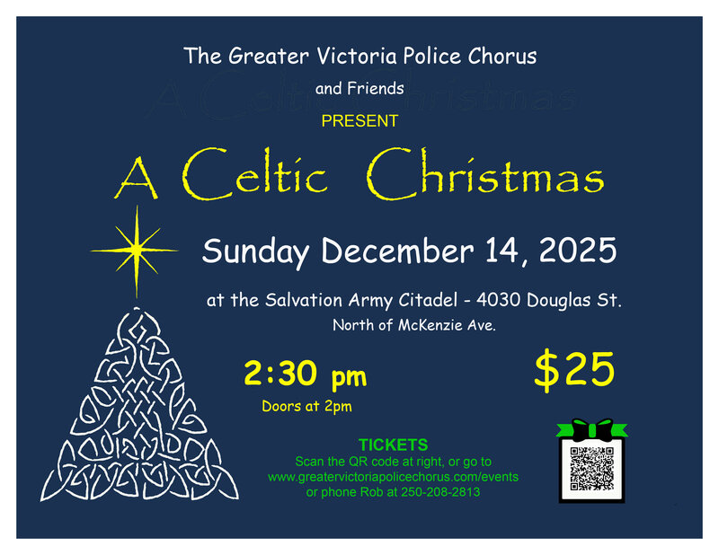 A Celtic Christmas with the Greater Victoria Police Chorus - Jun 5th @ The Salvation Army Victoria Citadel