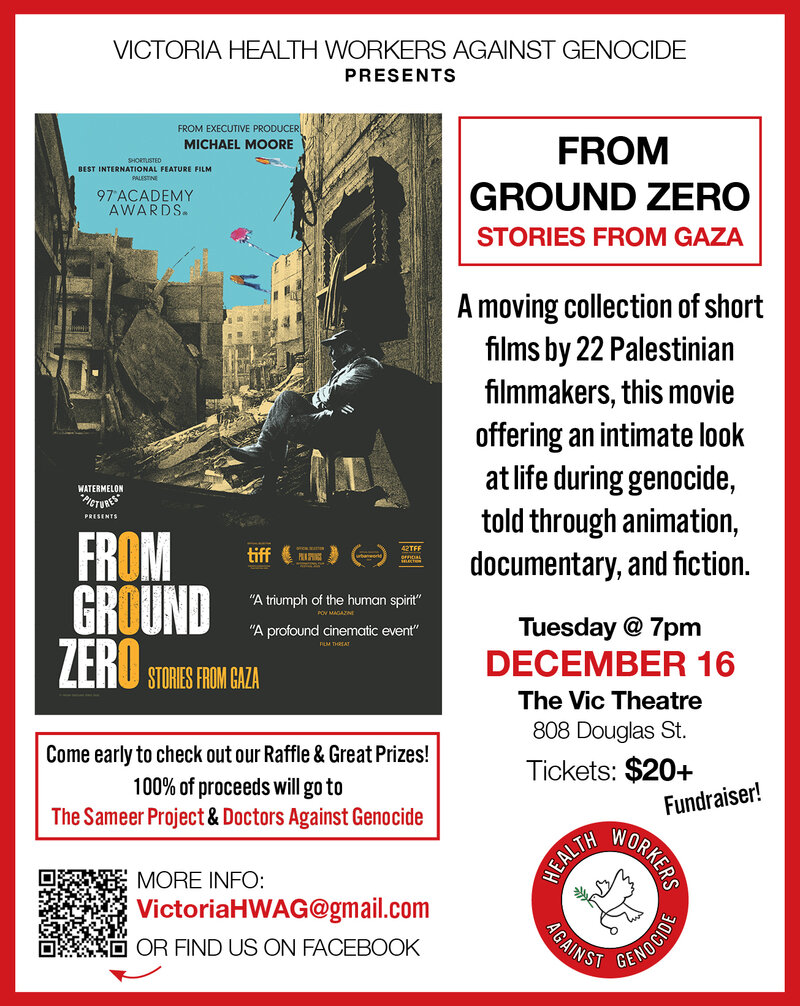 FROM GROUND ZERO film and fundraiser - May 1st @ Vic Theatre