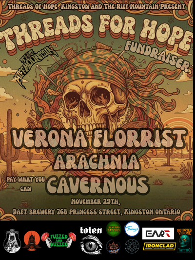 THREADS FOR HOPE FUNDRAISER: Arachnia, verona florrist , Cavernous  @ Daft Brewing Nov 29 2025 - May 18th @ Daft Brewing