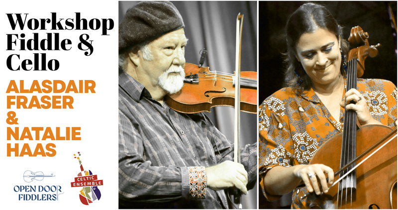 Fiddle & Cello Workshop - All Welcome! Alasdair Fraser & Natalie Haas - May 5th @ Mel Lehan Hall at the St. James Community Square