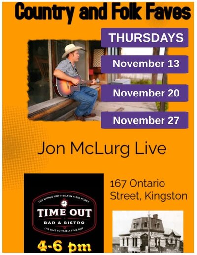 Jon McLurg @ Time Out Bar & Bistro Nov 27 2025 - May 7th @ Time Out Bar & Bistro
