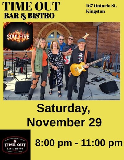 SoulFire @ Time Out Bar & Bistro Nov 29 2025 - May 12th @ Time Out Bar & Bistro