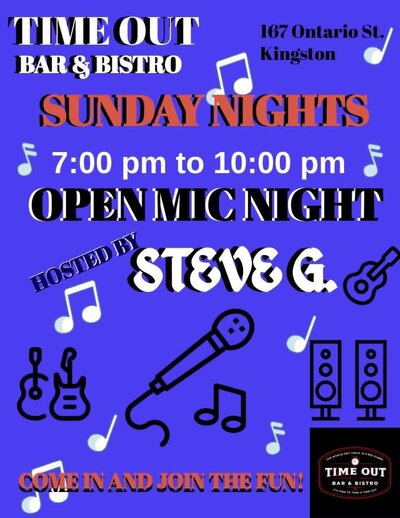 Open Mic with Steve G. - May 6th @ Time Out Bar & Bistro