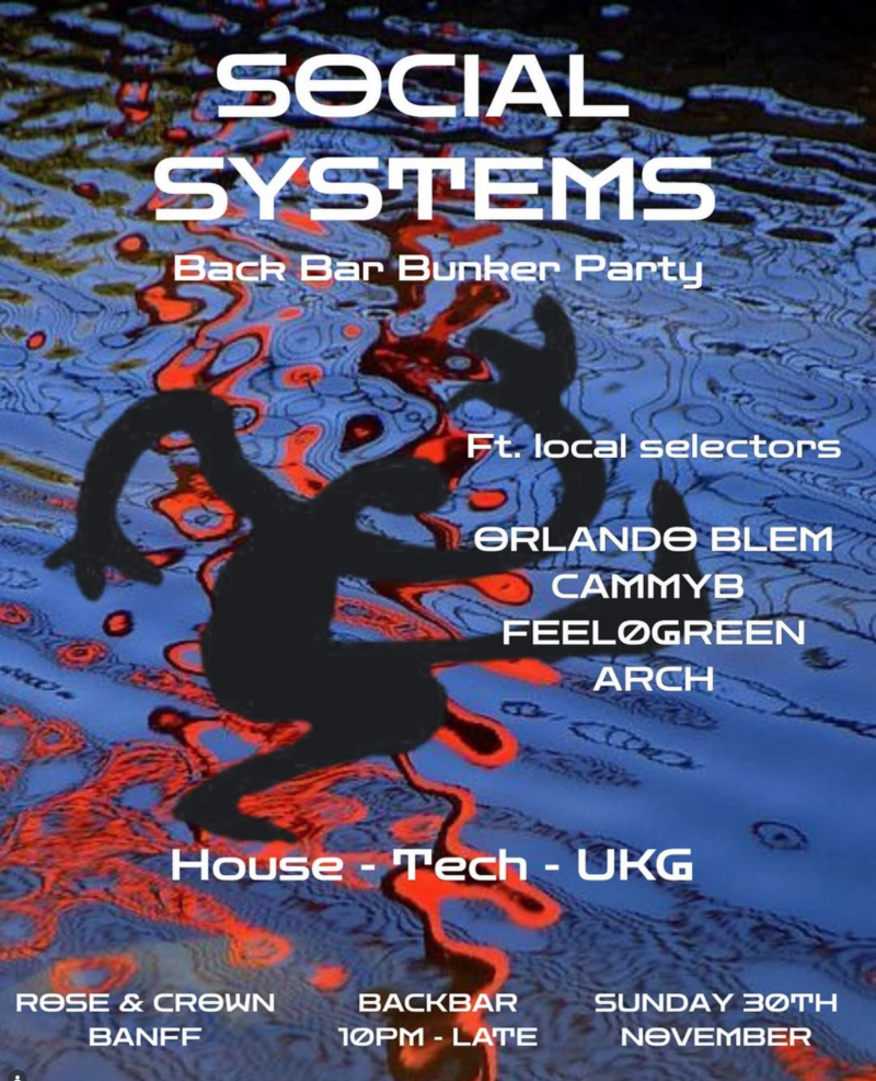 Social Systems: Back Bar Bunker Party - Jun 11th @ The Rose and Crown (Banff)