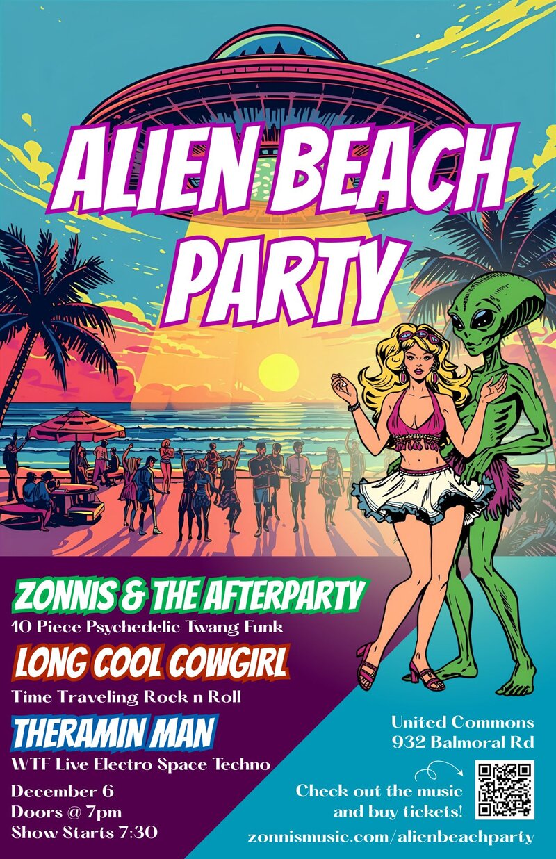 Alien Beach Party w/ live bands! - May 6th @ United Commons (First Metropolitan United Church)