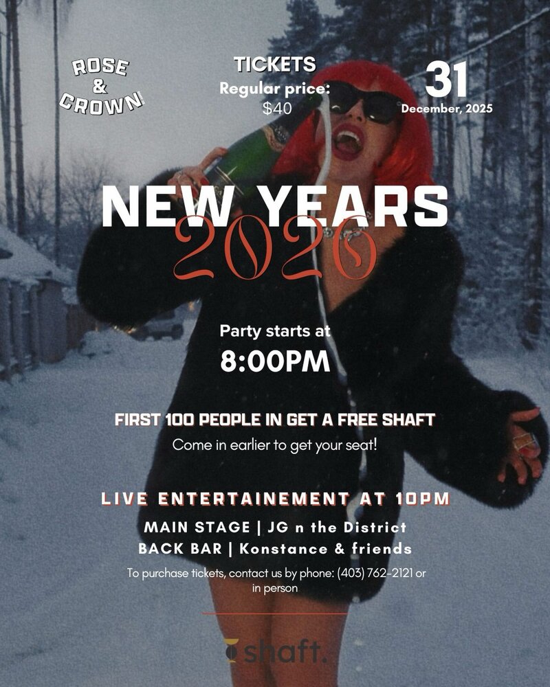 🥂🎸 NEW YEARS EVE w/ JG n the District & Konstance (+friends) - Jun 14th @ The Rose and Crown (Banff)
