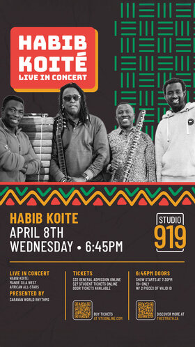 Habib Koite - Jul 17th @ Studio 919