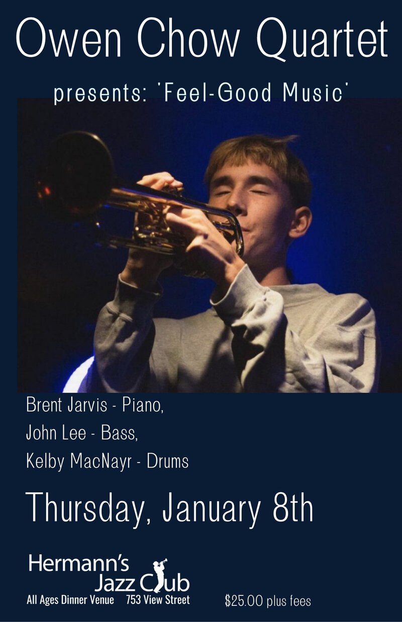 The Owen Chow Quartet presents: 'Feel-Good Music' - May 7th @ Hermann's Jazz Club
