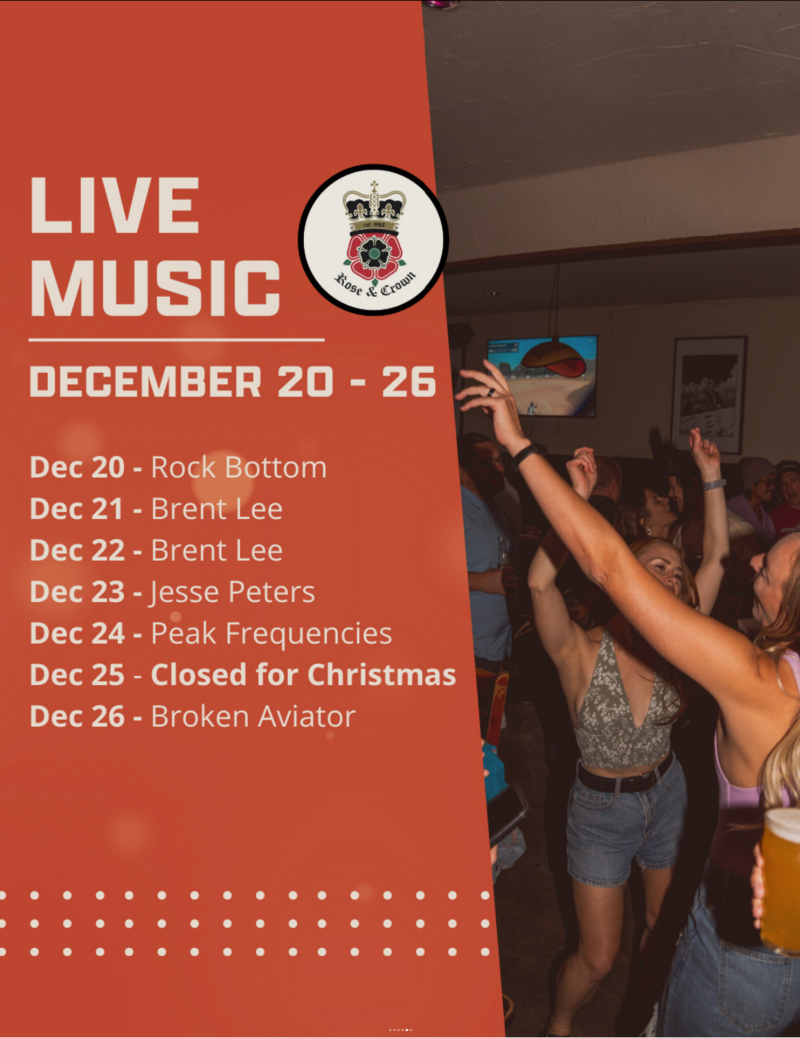 Christmas Eve Wine Wednesday w/ Peak Frequencies - Jun 14th @ The Rose and Crown (Banff)