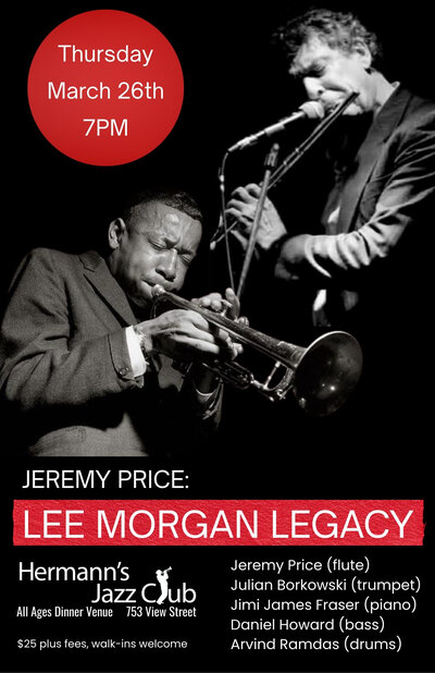 Jeremy Price: Lee Morgan Legacy - May 8th @ Hermann's Jazz Club