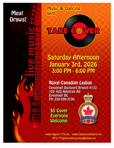 Take Cover Back at the Legion - May 6th @ Esquimalt Legion