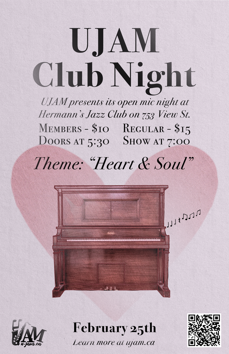 UJAM Club Night | Heart & Soul - May 8th @ Hermann's Jazz Club