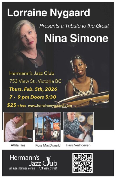 Lorraine Nygaard presents a Tribute to Nina Simone - May 7th @ Hermann's Jazz Club