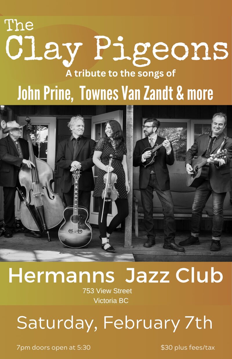 The Clay Pigeons: the music of John Prine + more - May 7th @ Hermann's Jazz Club