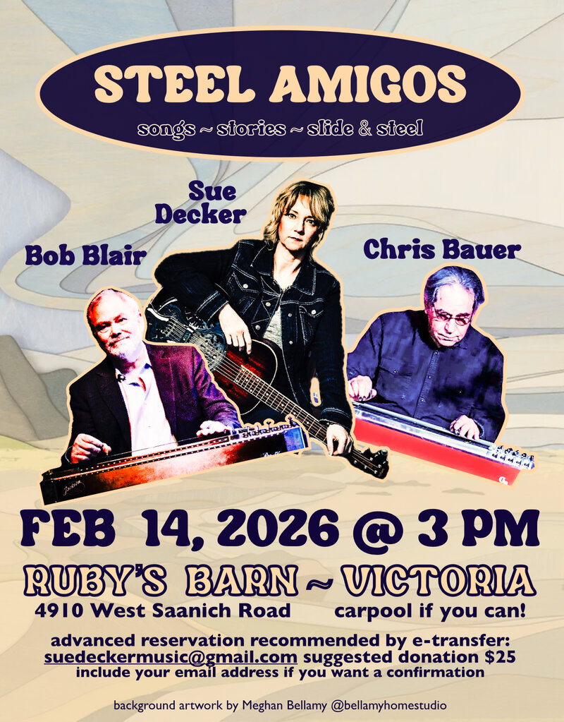 Steel Amigos: Sue Decker, Bob Blair, and Chris Bauer @ Ruby's Barn - Feb 14, 2026
