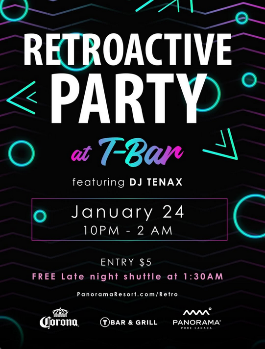 Retroactive Party at Panorama's T-Bar - May 19th @ T-Bar