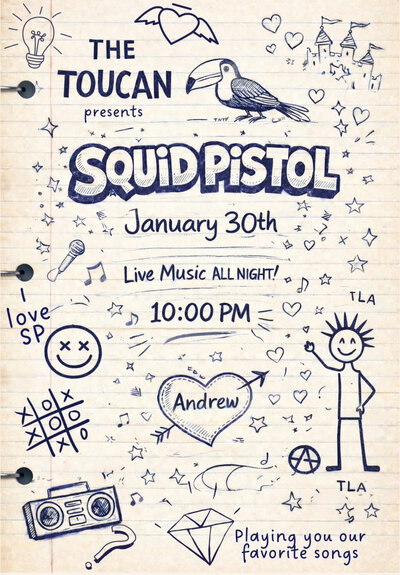 SQUID Pistol @ The Toucan Jan 30 2026 - May 7th @ The Toucan