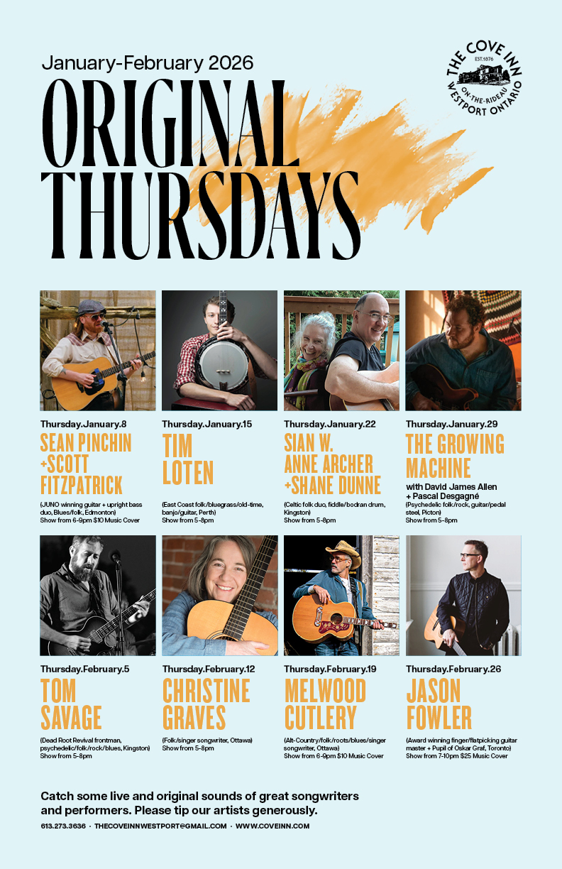Original Thursdays: Si&acirc;n @ The Cove Inn Jan 22 2026 - May 6th @ The Cove Inn