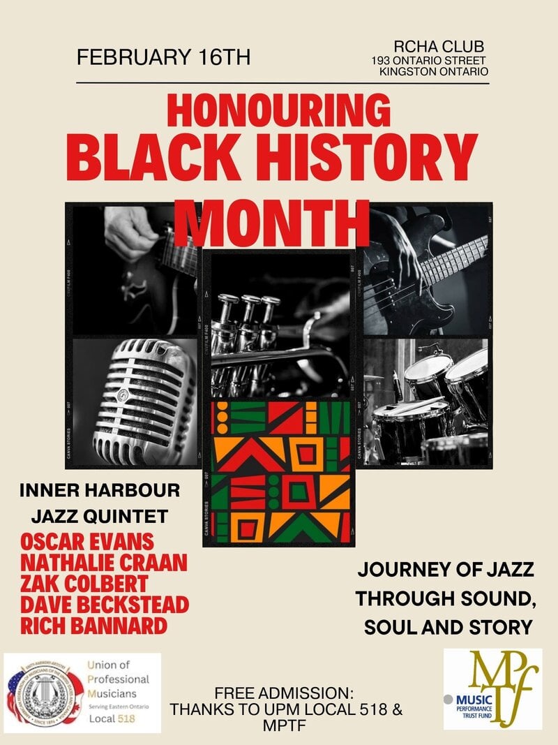 Black History Month: Inner Harbour Jazz @ The Club at the R.C.H.A. Feb 16 2026 - Jun 2nd @ The Club at the R.C.H.A.