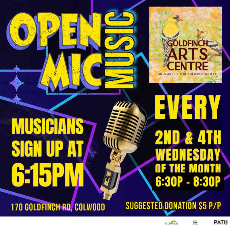 Open Mic Night at Goldfinch - Jun 13th @ Goldfinch Arts Centre