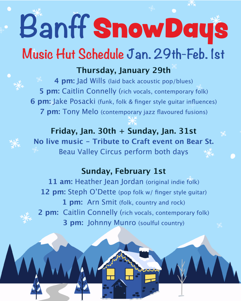 SnowDays Live Entertainment at Bear St. Hub - May 12th @ Bear Street Hub