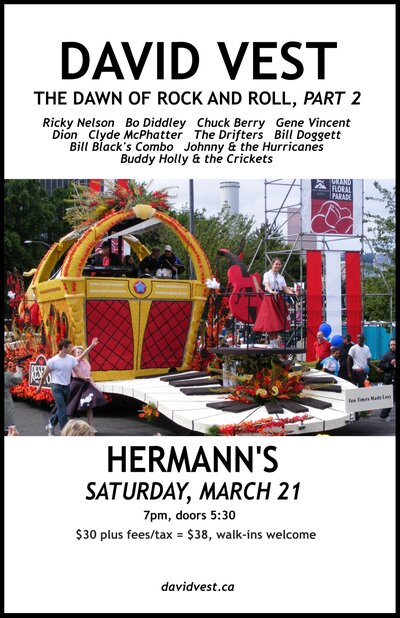 David Vest | The Dawn of Rock and Roll, Part 2 - May 7th @ Hermann's Jazz Club