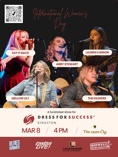 Blues For Women's Dress For Success Fundraiser: SayitBack, Lauren Carson, The Kildeers, Mellow Lily, Abby Stewart @ Tir Nan &Oacute;g Mar 8 2026 - May 2nd @ Tir Nan &Oacute;g