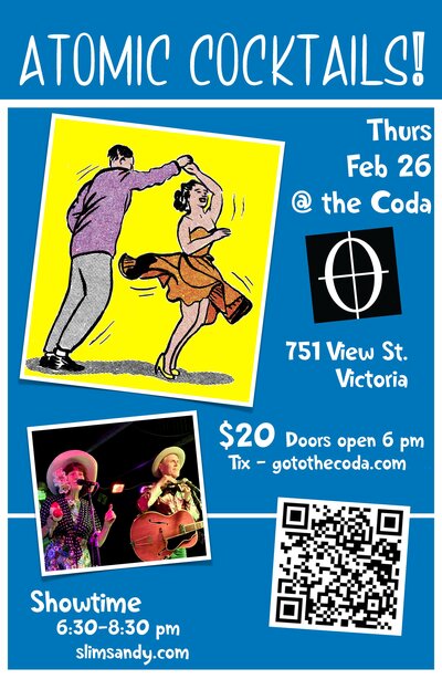 Swing dance party with the ATOMIC COCKTAILS - May 6th @ The Coda