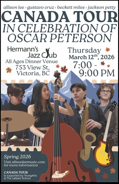 Canada Tour in Celebration of Oscar Peterson - May 8th @ Hermann's Jazz Club