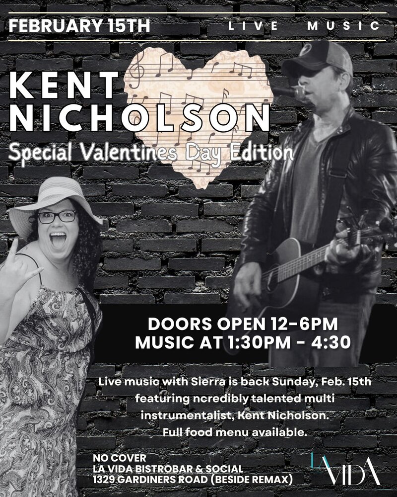 Live Music Sunday: Kent Nicholson @ La Vida Bistrobar and Social Feb 15 2026 - May 6th @ La Vida Bistrobar and Social