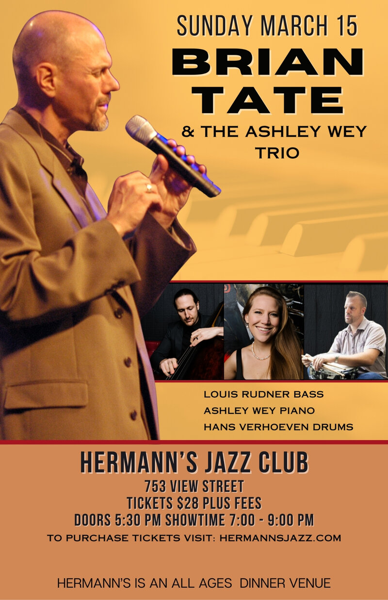 Brian Tate & The Ashley Wey Trio - May 8th @ Hermann's Jazz Club