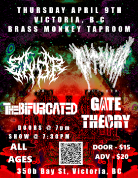 A Thurday Night of Metal w/ Endr, Gate Theory, Butcher and The Bifurcated: ENDR, Gate Theory, The Bifurcated, Butcher @ Brass Monkey Taproom Apr 9 2026 - Jul 2nd @ Brass Monkey Taproom