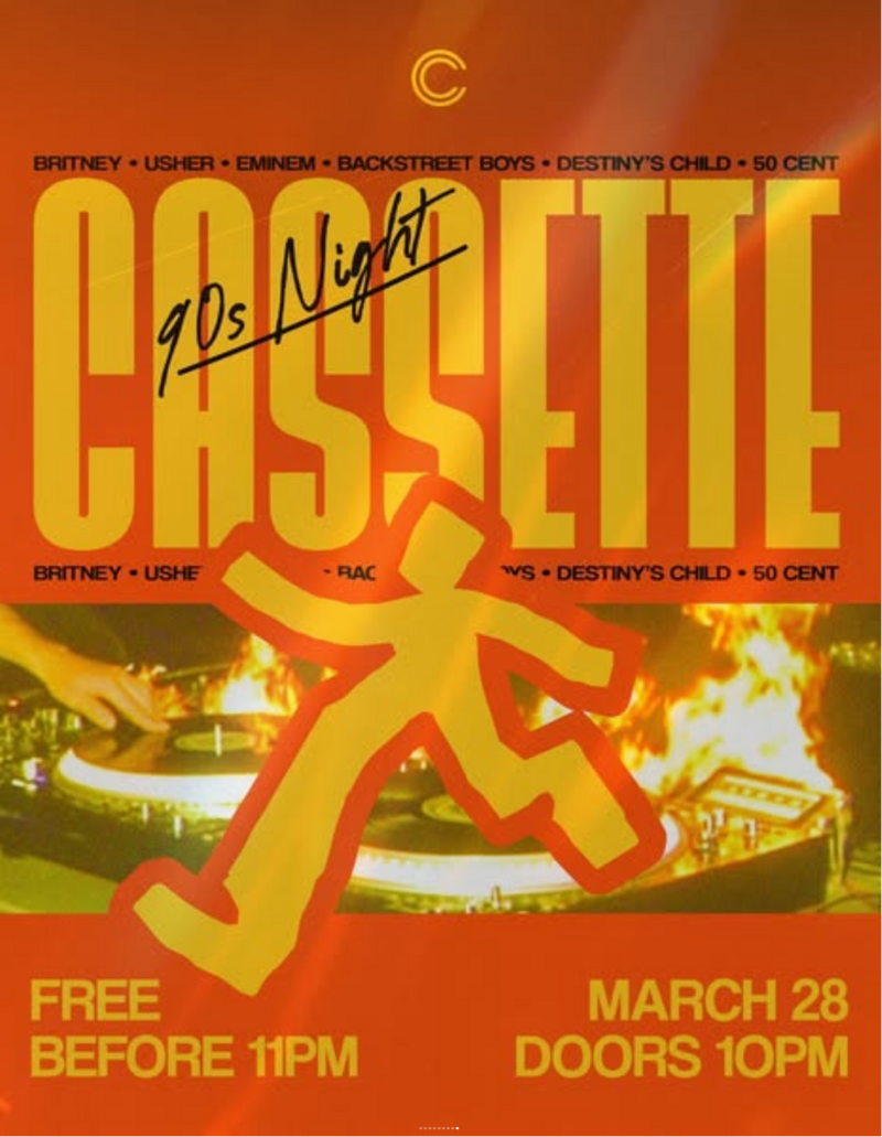 CASSETTE: 90s Night - May 13th @ The Central - Nightclub & Bar