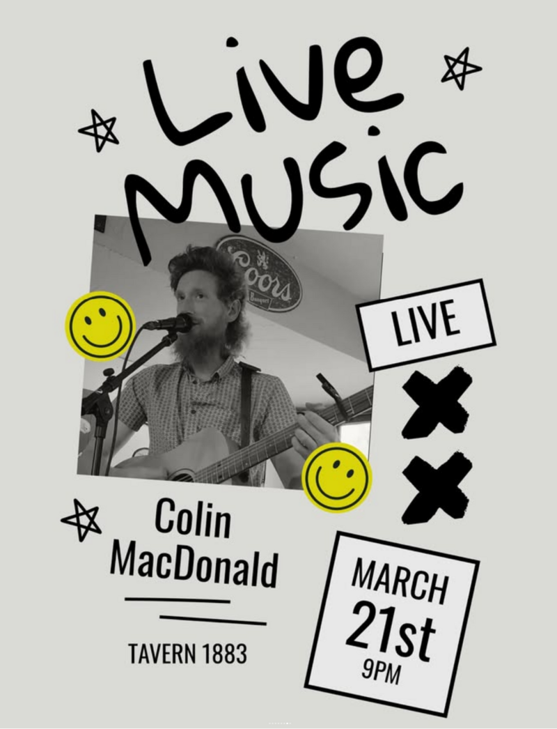 Colin McDonald LIVE at Tavern - May 6th @ Tavern 1883