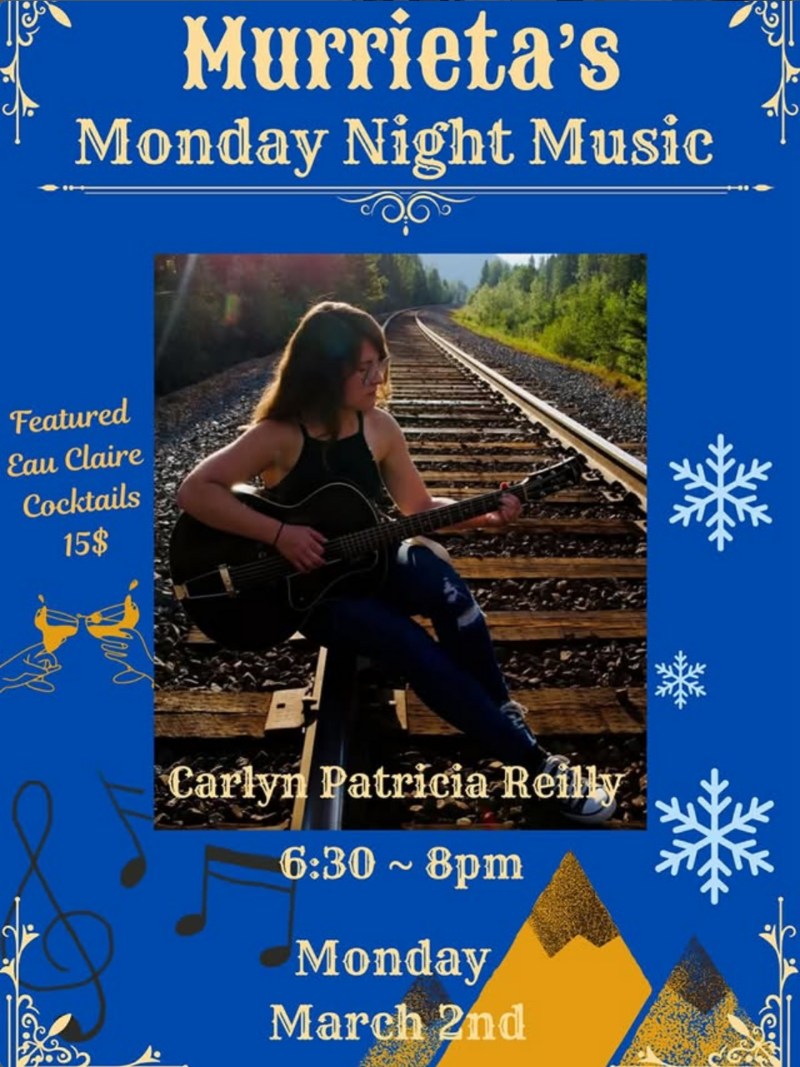 Murrieta's Monday Music: Carlyn Patricia Reilly @ Murietta's Restaurant - Mar 02, 2026